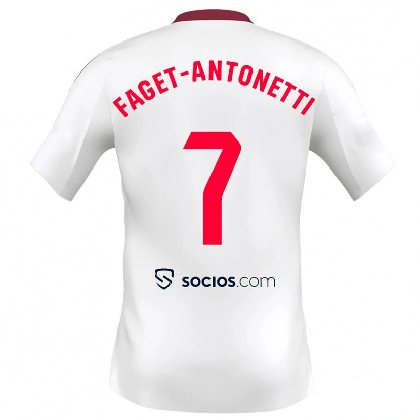 Danxen Dames Roméo Faget-Antonetti #7 Wit Rood Thuisshirt Thuistenue 2025/26 T-Shirt