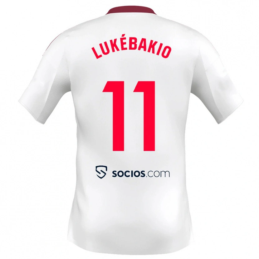 Danxen Dames Dodi Lukébakio #11 Wit Rood Thuisshirt Thuistenue 2025/26 T-Shirt