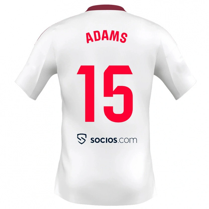 Danxen Dames Akor Adams #15 Wit Rood Thuisshirt Thuistenue 2025/26 T-Shirt