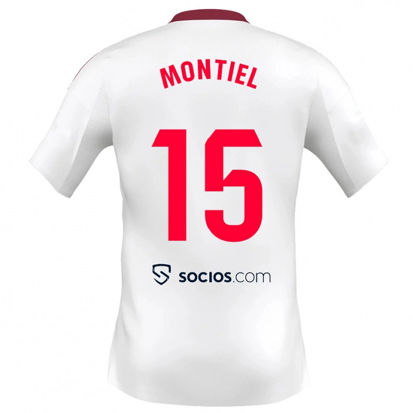 Danxen Dames Gonzalo Montiel #15 Wit Rood Thuisshirt Thuistenue 2025/26 T-Shirt