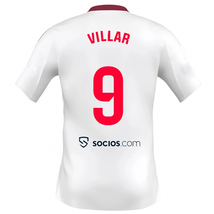 Danxen Dames Iker Villar #9 Wit Rood Thuisshirt Thuistenue 2025/26 T-Shirt