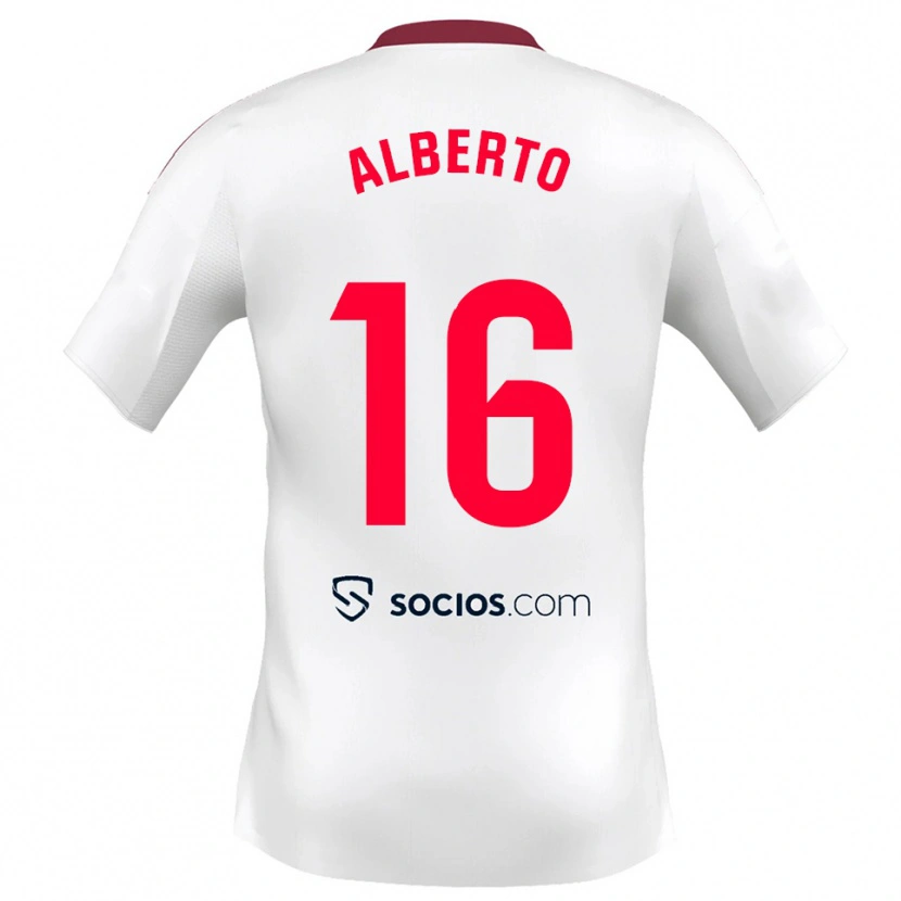 Danxen Dames Alberto González #16 Wit Rood Thuisshirt Thuistenue 2025/26 T-Shirt