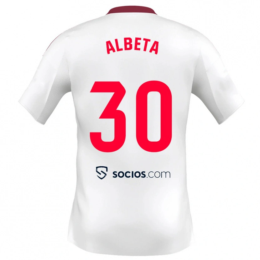 Danxen Dames Alba María López Montiel #30 Wit Rood Thuisshirt Thuistenue 2025/26 T-Shirt