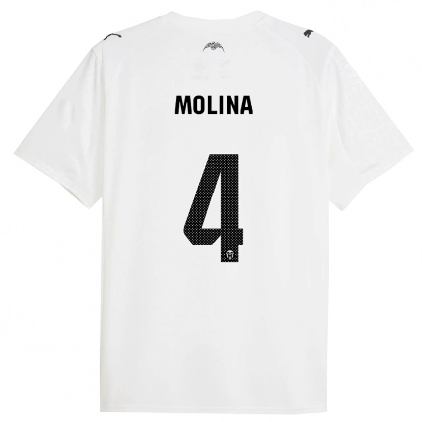 Danxen Dames María Molina #4 Wit Zwart Thuisshirt Thuistenue 2025/26 T-Shirt
