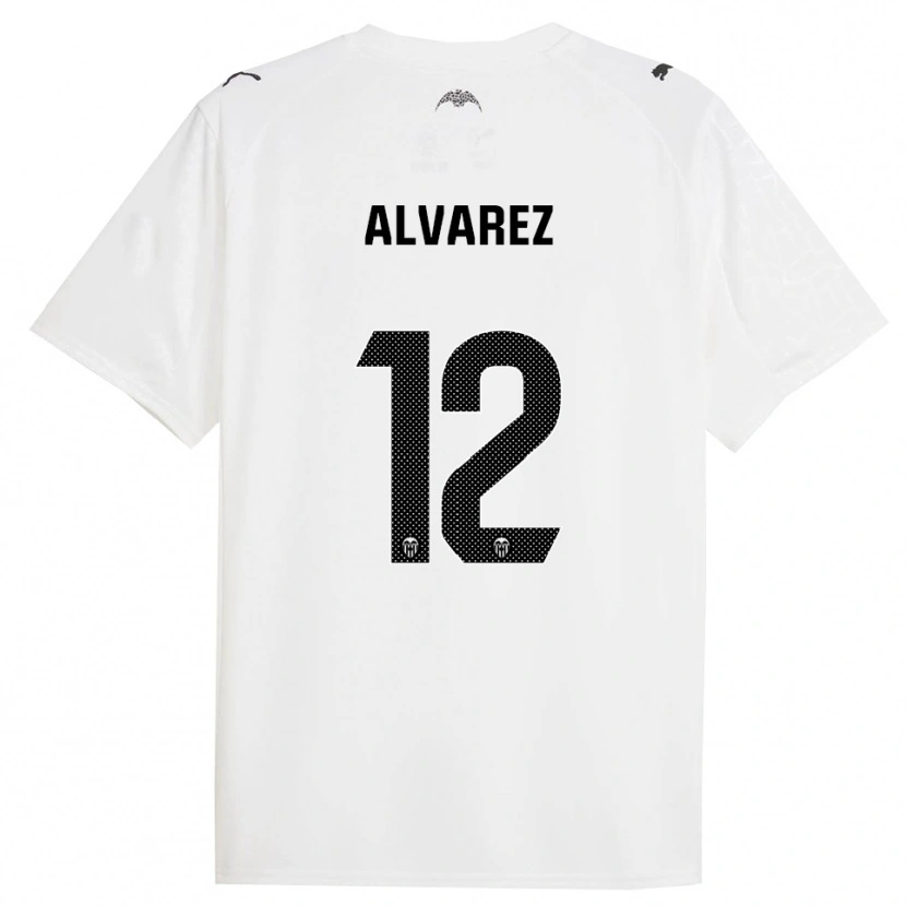 Danxen Dames Sofia Alvarez #12 Wit Zwart Thuisshirt Thuistenue 2025/26 T-Shirt