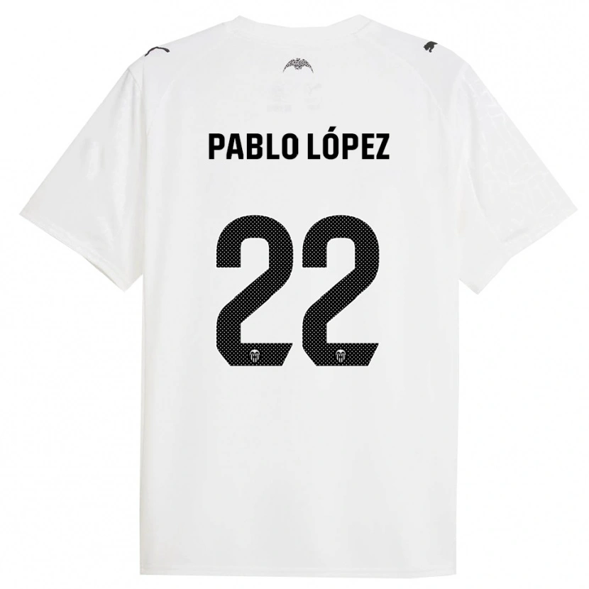 Danxen Dames Pablo López #22 Wit Zwart Thuisshirt Thuistenue 2025/26 T-Shirt
