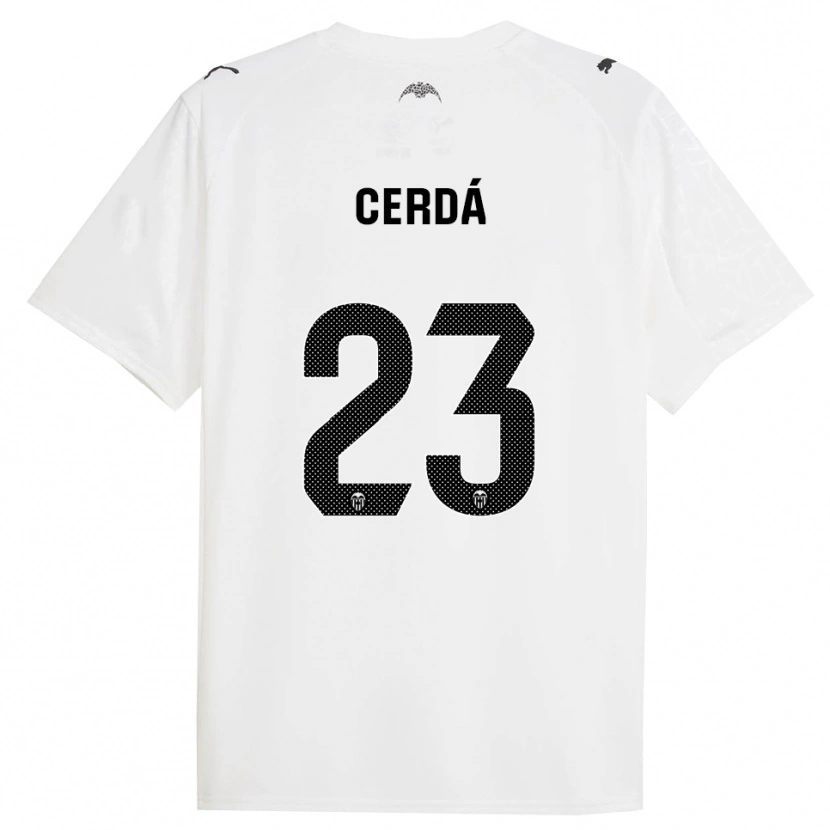 Danxen Dames Alex Cerdá #23 Wit Zwart Thuisshirt Thuistenue 2025/26 T-Shirt
