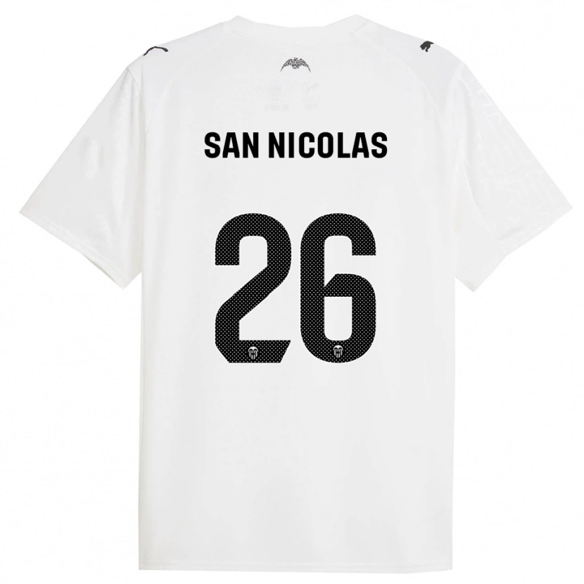 Danxen Dames Olga San Nicolas #26 Wit Zwart Thuisshirt Thuistenue 2025/26 T-Shirt