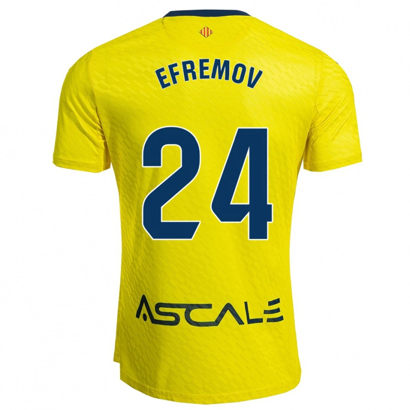 Danxen Dames Anton Efremov #24 Geel Marineblauw Thuisshirt Thuistenue 2025/26 T-Shirt