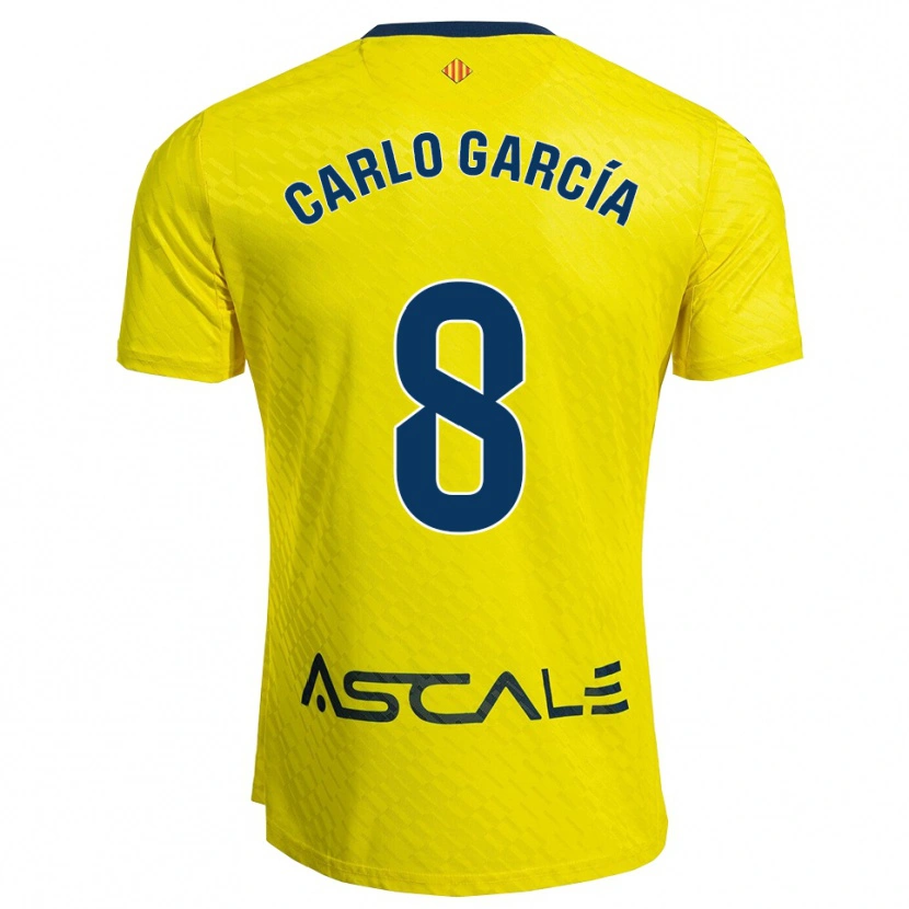 Danxen Dames Carlo García #8 Geel Marineblauw Thuisshirt Thuistenue 2025/26 T-Shirt