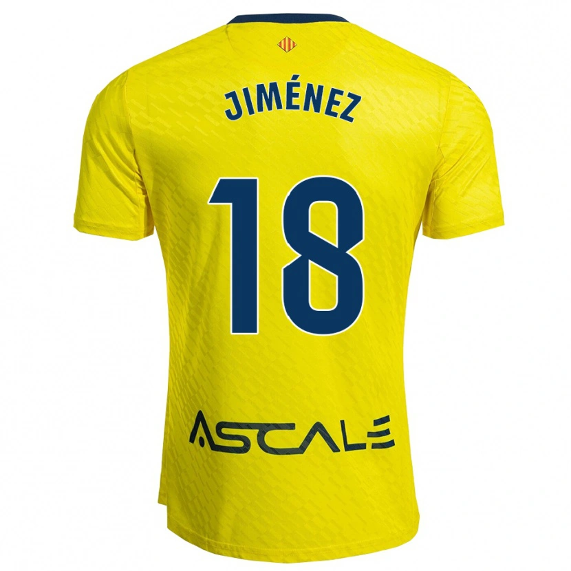 Danxen Dames Alex Jiménez #18 Geel Marineblauw Thuisshirt Thuistenue 2025/26 T-Shirt