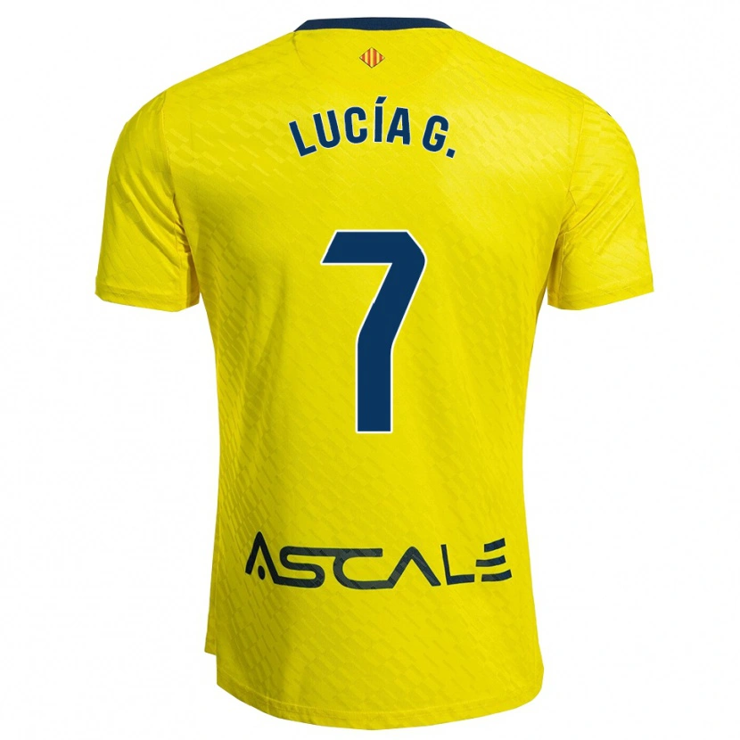 Danxen Dames Lucía Gómez García #7 Geel Marineblauw Thuisshirt Thuistenue 2025/26 T-Shirt