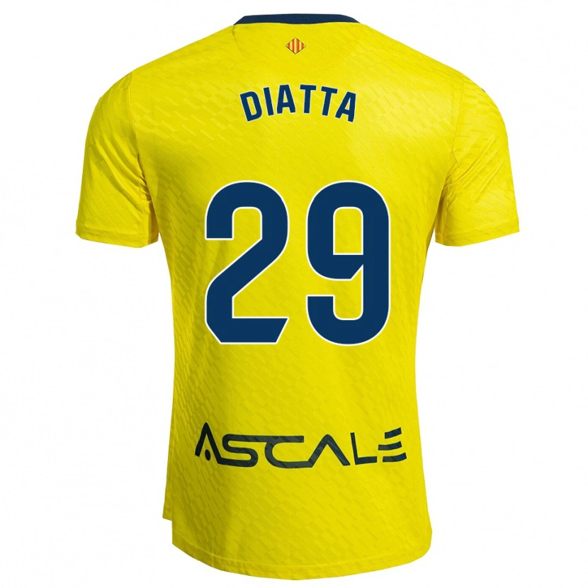 Danxen Dames Alassane Diatta #29 Geel Marineblauw Thuisshirt Thuistenue 2025/26 T-Shirt