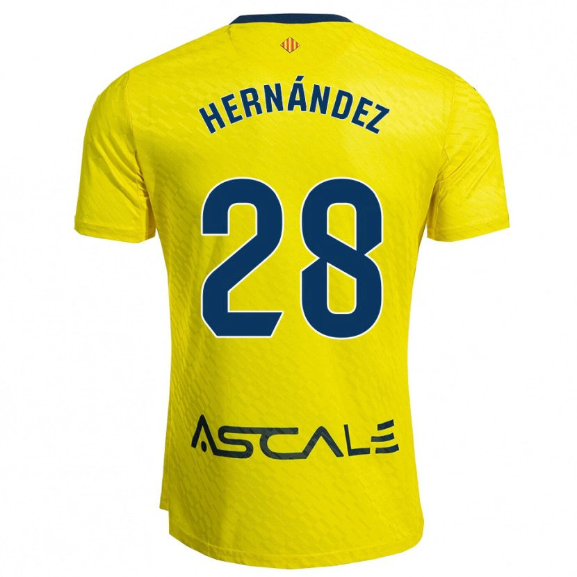 Danxen Dames Gerard Hernández #28 Geel Marineblauw Thuisshirt Thuistenue 2025/26 T-Shirt