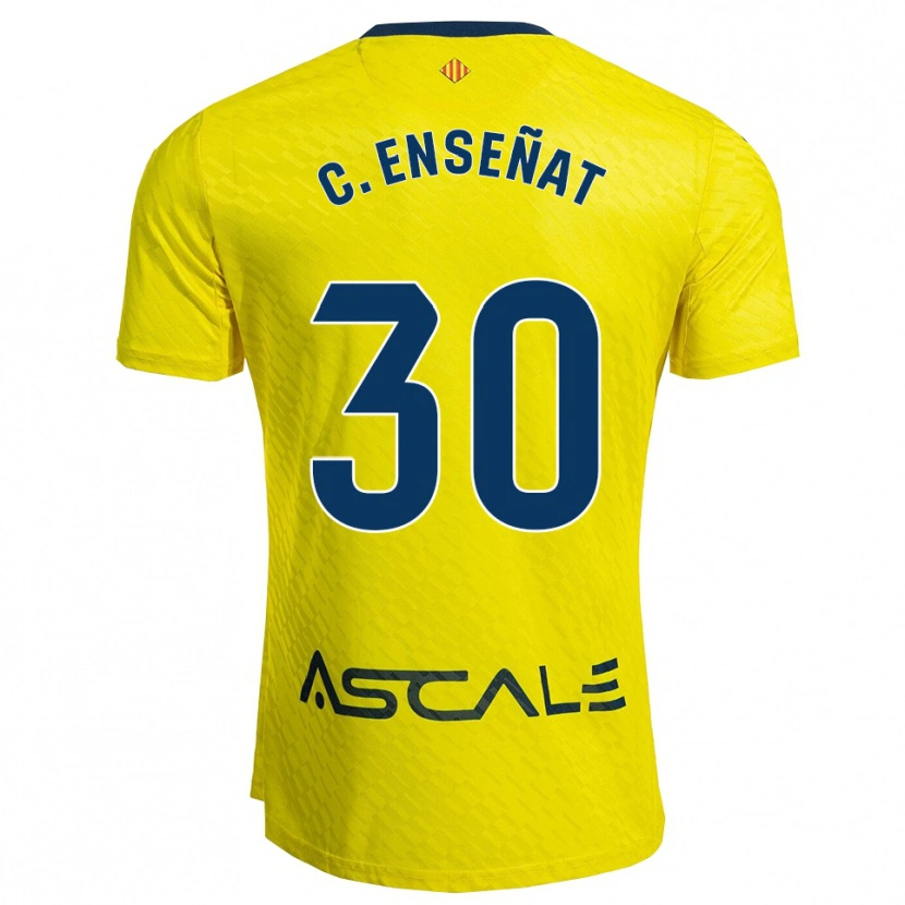 Danxen Dames Claudia Enseñat Galindo #30 Geel Marineblauw Thuisshirt Thuistenue 2025/26 T-Shirt