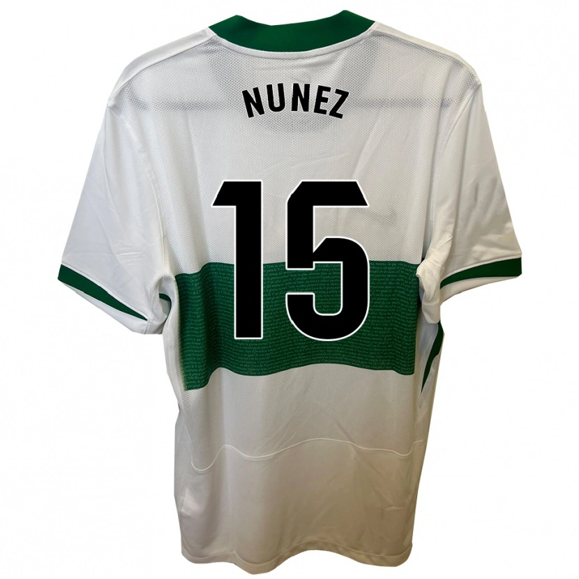 Danxen Dames Álvaro Núñez #15 Wit Groen Thuisshirt Thuistenue 2025/26 T-Shirt