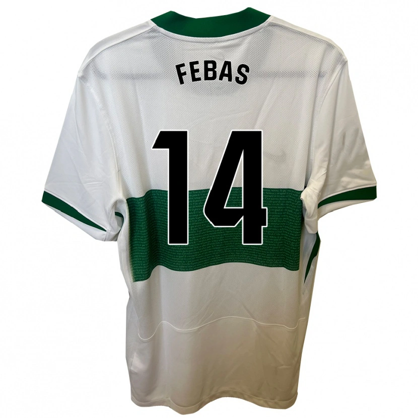 Danxen Dames Aleix Febas #14 Wit Groen Thuisshirt Thuistenue 2025/26 T-Shirt