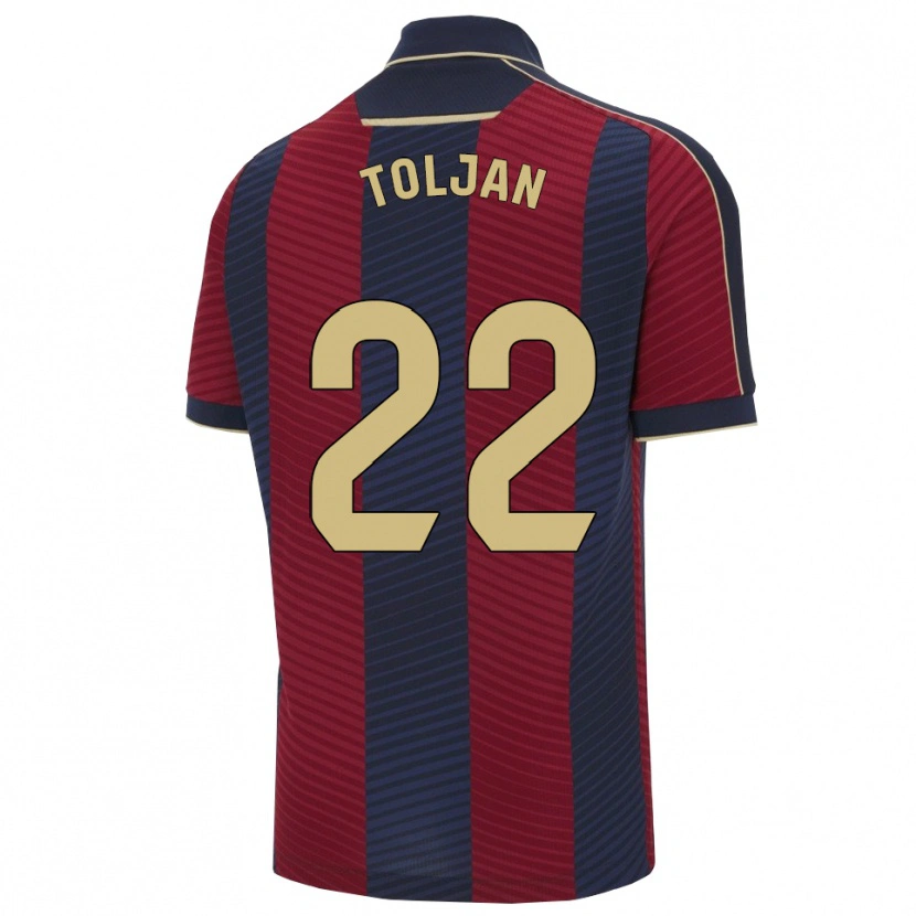 Danxen Dames Jeremy Toljan #22 Rood Marineblauw Thuisshirt Thuistenue 2025/26 T-Shirt