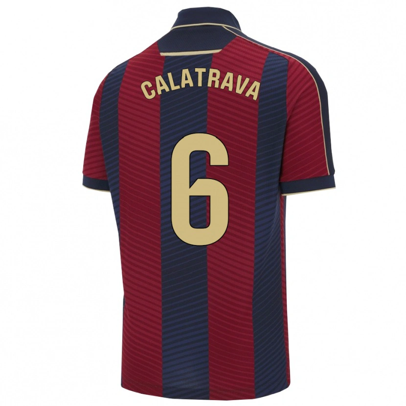 Danxen Dames Alberto Calatrava #6 Rood Marineblauw Thuisshirt Thuistenue 2025/26 T-Shirt