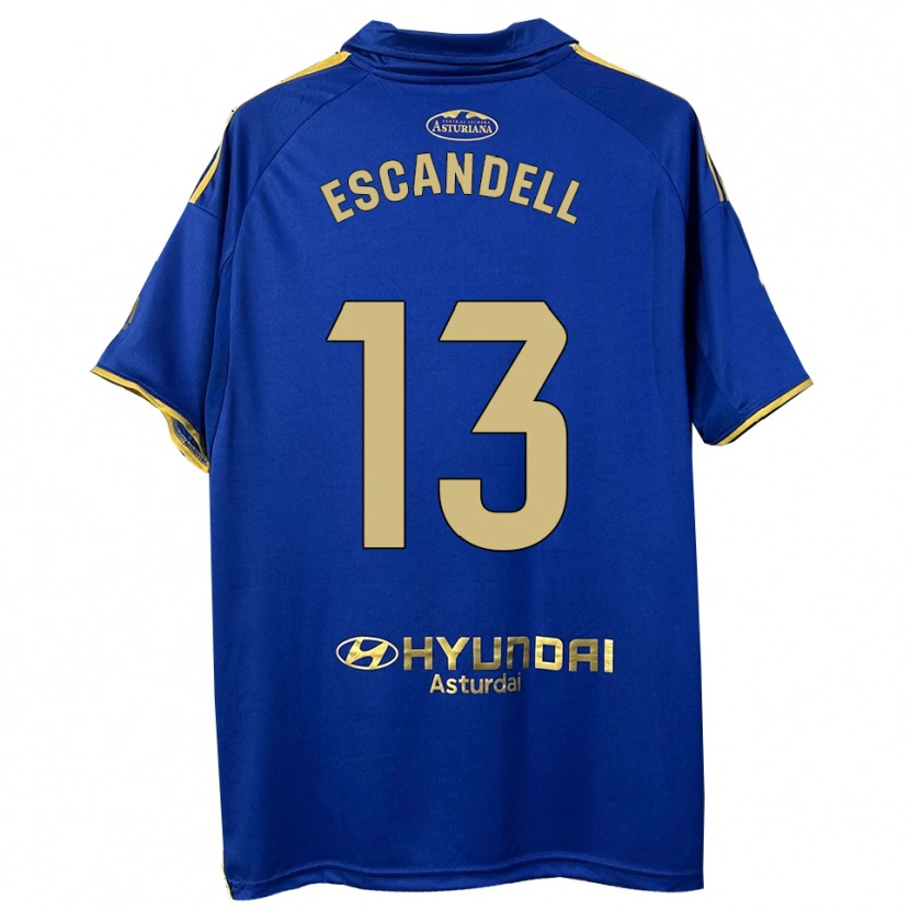 Danxen Dames Aarón Escandell #13 Blauw Goud Thuisshirt Thuistenue 2025/26 T-Shirt
