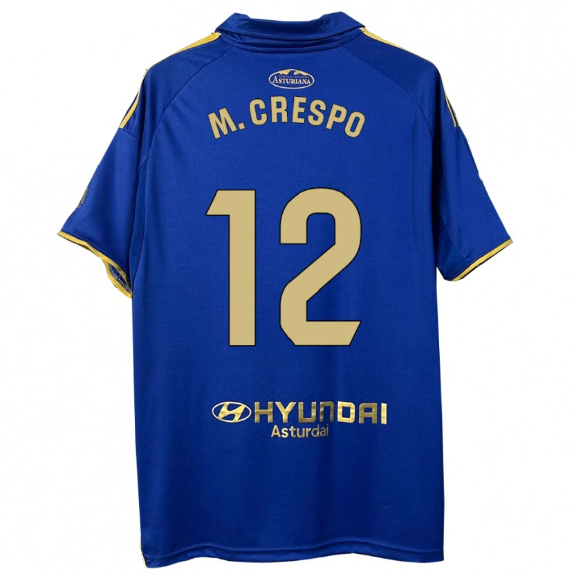 Danxen Dames Marina Crespo Iglesias #12 Blauw Goud Thuisshirt Thuistenue 2025/26 T-Shirt