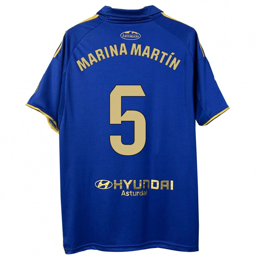 Danxen Dames Marina Martín #5 Blauw Goud Thuisshirt Thuistenue 2025/26 T-Shirt