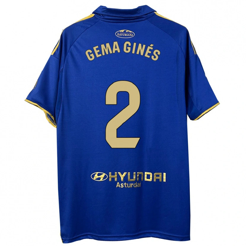 Danxen Dames Gema Ginés #2 Blauw Goud Thuisshirt Thuistenue 2025/26 T-Shirt