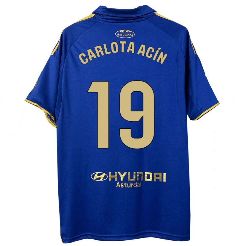 Danxen Dames Carlota Acin Casajus #19 Blauw Goud Thuisshirt Thuistenue 2025/26 T-Shirt