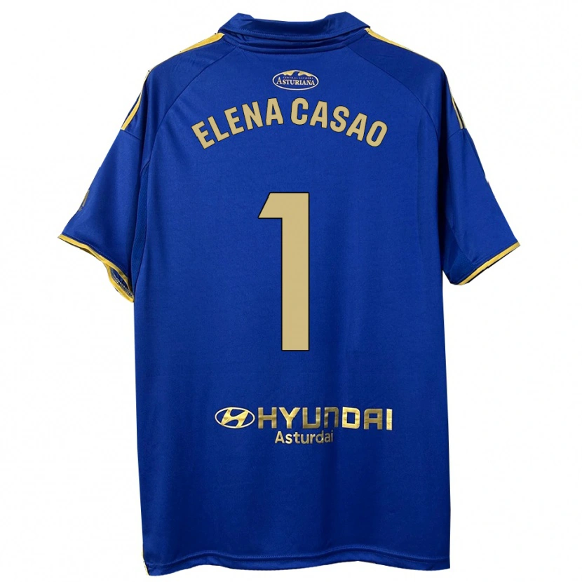 Danxen Dames Elena Casao López #1 Blauw Goud Thuisshirt Thuistenue 2025/26 T-Shirt