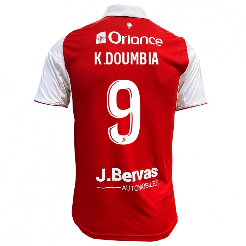 Danxen Dames Kamory Doumbia #9 Rood Wit Thuisshirt Thuistenue 2025/26 T-Shirt