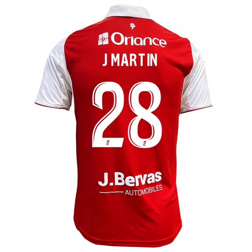 Danxen Dames Jonas Martin #28 Rood Wit Thuisshirt Thuistenue 2025/26 T-Shirt