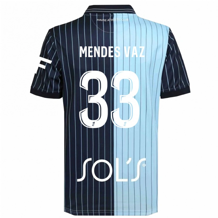 Danxen Dames Hernâni Mendes Vaz #33 Marineblauw Hemelsblauw Thuisshirt Thuistenue 2025/26 T-Shirt