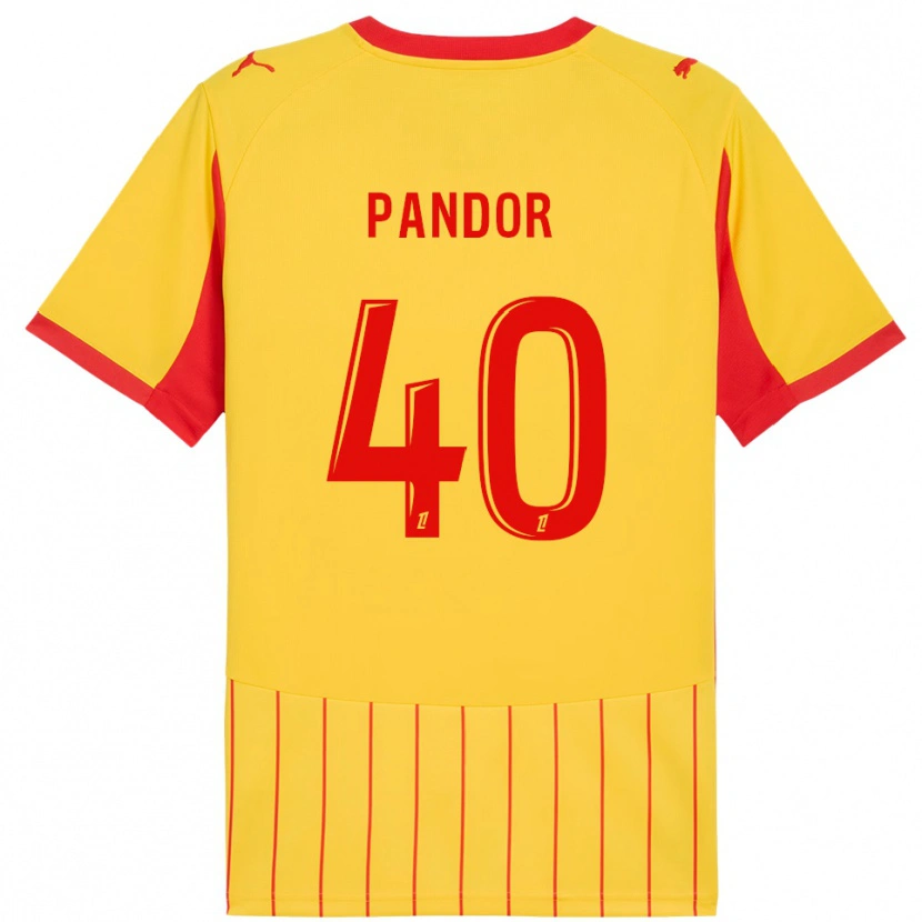 Danxen Dames Yannick Pandor #40 Geel Rood Thuisshirt Thuistenue 2025/26 T-Shirt