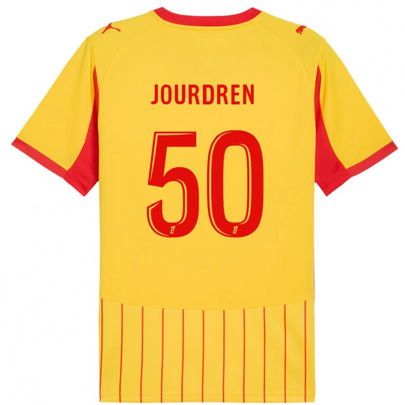 Danxen Dames Ilan Jourdren #50 Geel Rood Thuisshirt Thuistenue 2025/26 T-Shirt