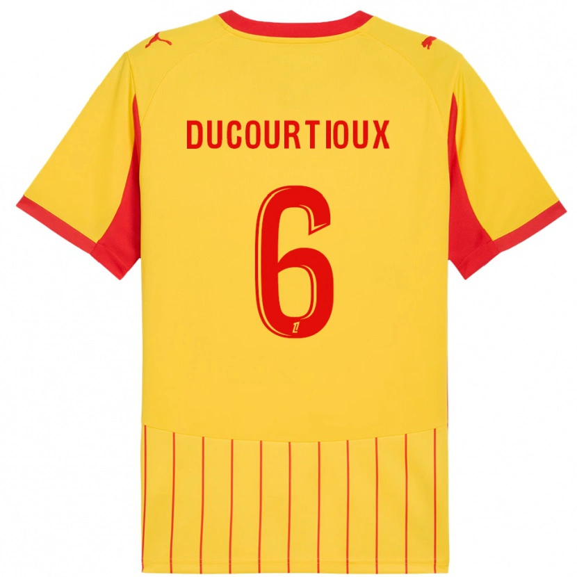 Danxen Dames Ilan Ducourtioux #6 Geel Rood Thuisshirt Thuistenue 2025/26 T-Shirt
