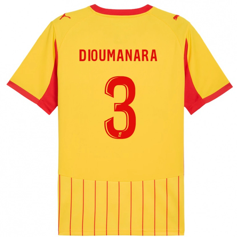 Danxen Dames Sidi Dioumanara #3 Geel Rood Thuisshirt Thuistenue 2025/26 T-Shirt