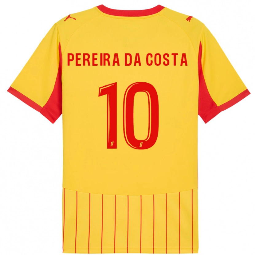 Danxen Dames David Pereira Da Costa #10 Geel Rood Thuisshirt Thuistenue 2025/26 T-Shirt
