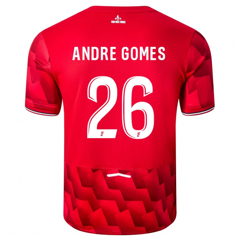 Danxen Dames André Gomes #26 Rood Wit Thuisshirt Thuistenue 2025/26 T-Shirt