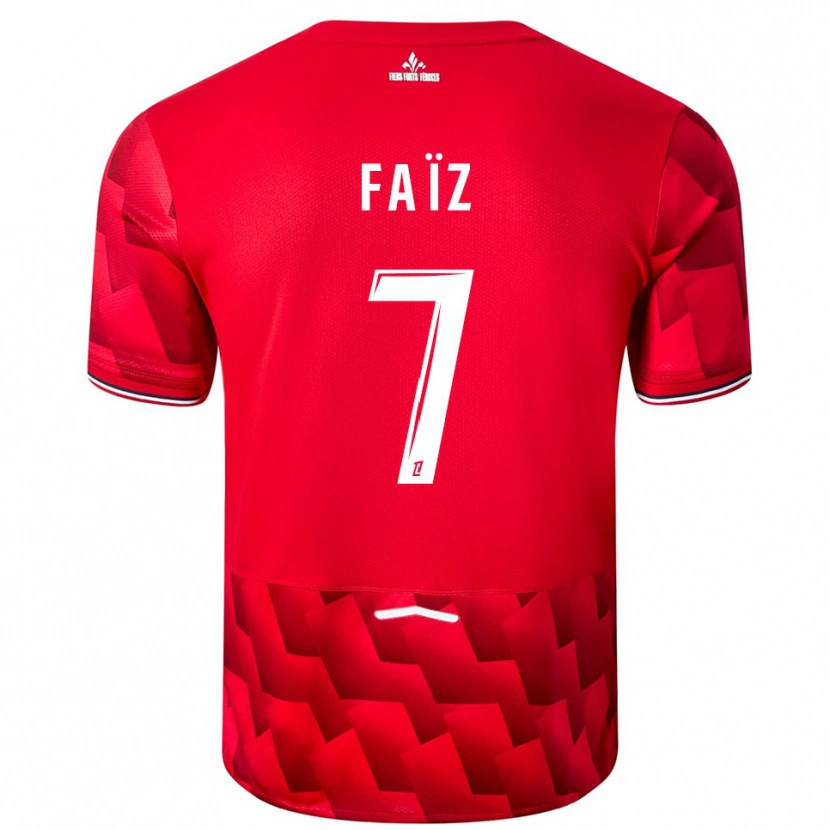 Danxen Dames Adame Faïz #7 Rood Wit Thuisshirt Thuistenue 2025/26 T-Shirt