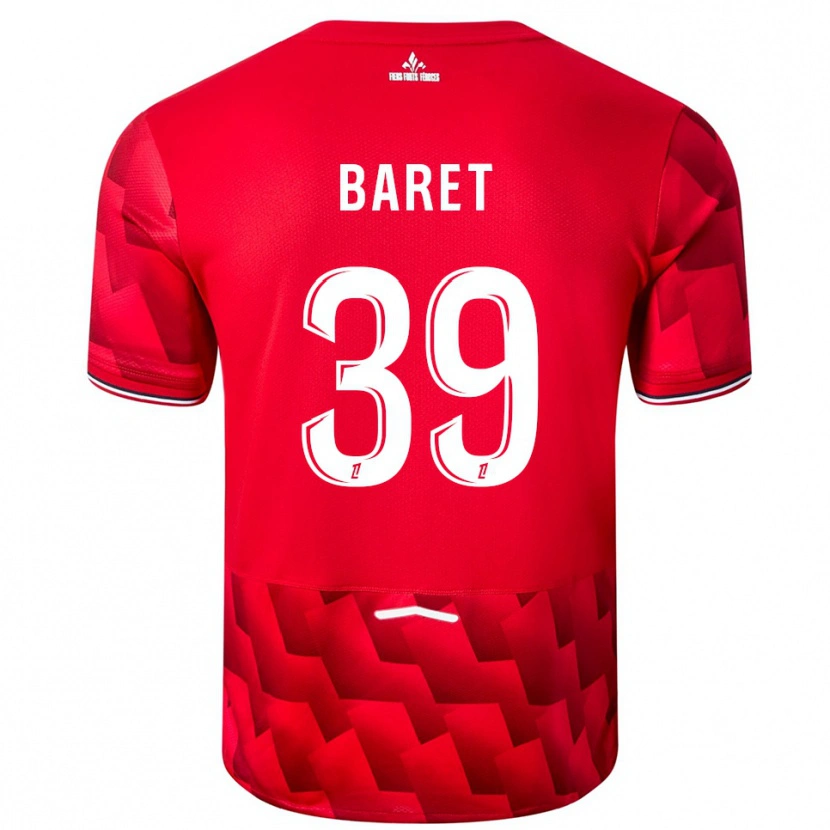 Danxen Dames Lilian Baret #39 Rood Wit Thuisshirt Thuistenue 2025/26 T-Shirt