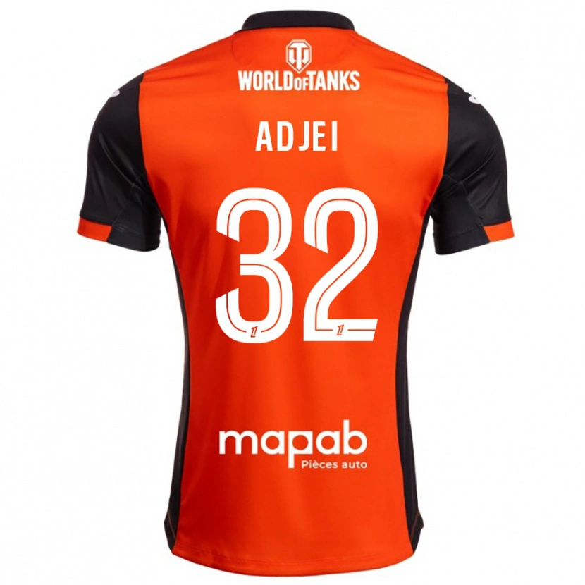 Danxen Dames Nathaniel Adjei #32 Zwart Oranje Thuisshirt Thuistenue 2025/26 T-Shirt
