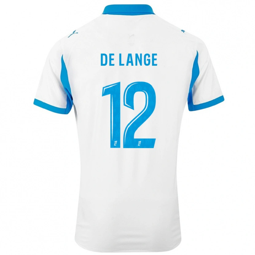 Danxen Dames Jeffrey De Lange #12 Wit Hemelsblauw Thuisshirt Thuistenue 2025/26 T-Shirt