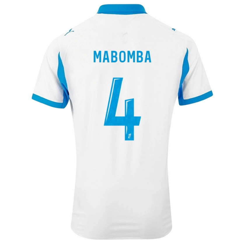 Danxen Dames Daniel Mabomba #4 Wit Hemelsblauw Thuisshirt Thuistenue 2025/26 T-Shirt