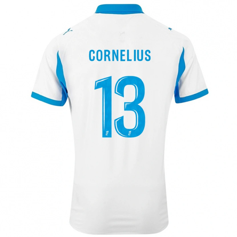 Danxen Dames Derek Cornelius #13 Wit Hemelsblauw Thuisshirt Thuistenue 2025/26 T-Shirt