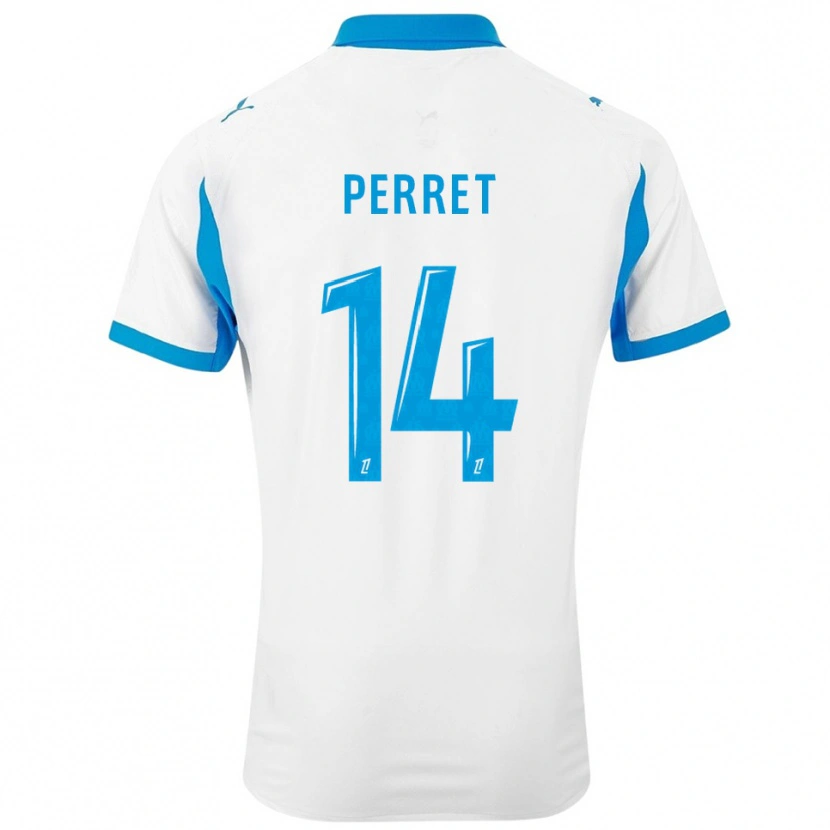 Danxen Dames Jenny Perret #14 Wit Hemelsblauw Thuisshirt Thuistenue 2025/26 T-Shirt