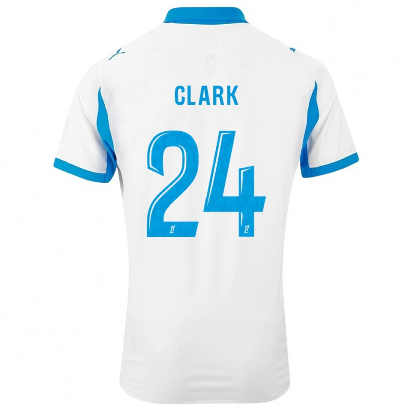 Danxen Dames Ashley Clark #24 Wit Hemelsblauw Thuisshirt Thuistenue 2025/26 T-Shirt