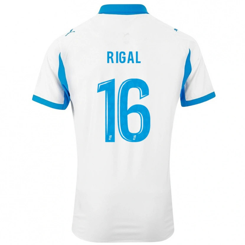 Danxen Dames Pablo Rigal #16 Wit Hemelsblauw Thuisshirt Thuistenue 2025/26 T-Shirt