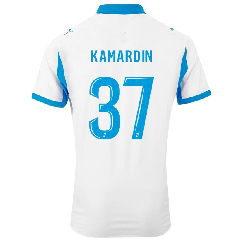 Danxen Dames Aaron Kamardin #37 Wit Hemelsblauw Thuisshirt Thuistenue 2025/26 T-Shirt