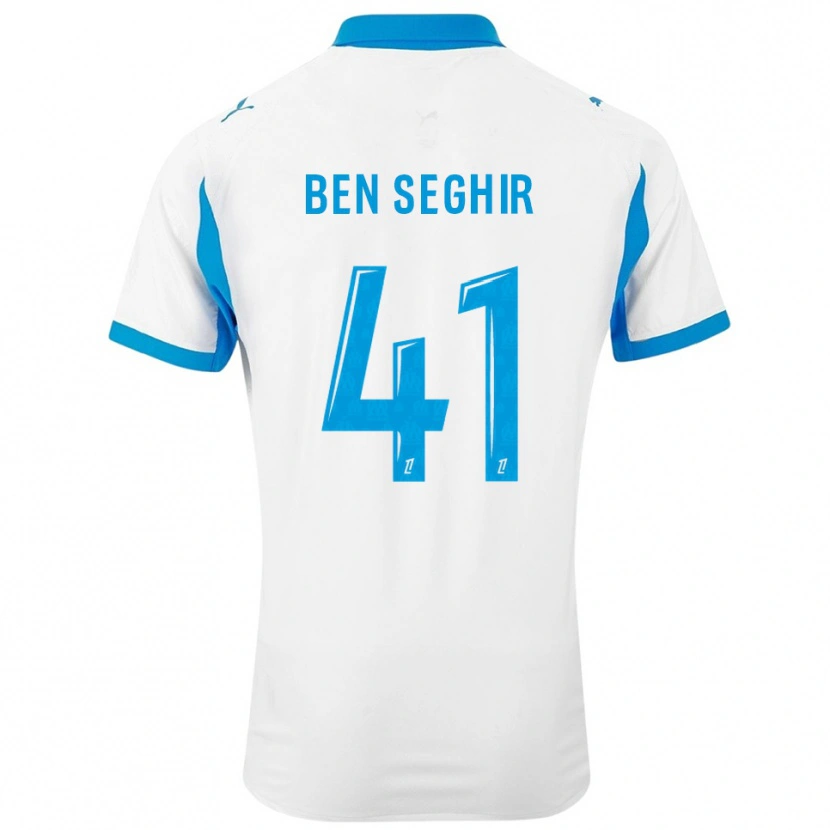 Danxen Dames Salim Ben Seghir #41 Wit Hemelsblauw Thuisshirt Thuistenue 2025/26 T-Shirt
