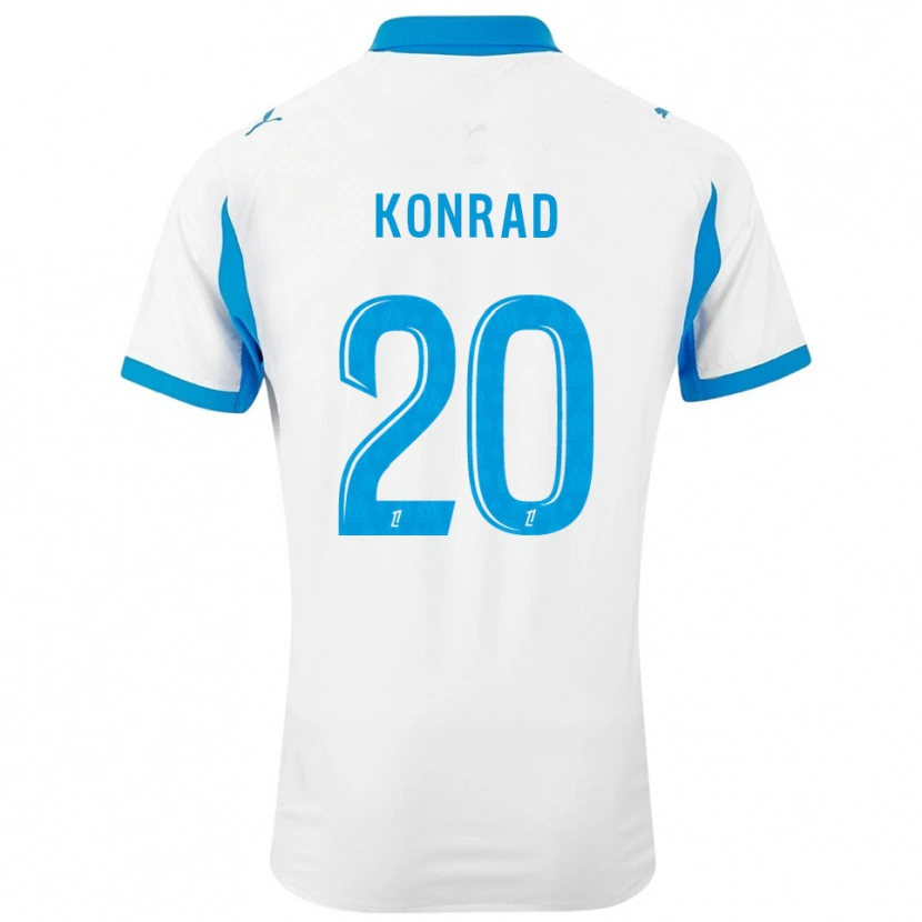 Danxen Dames Konrad De La Fuente #20 Wit Hemelsblauw Thuisshirt Thuistenue 2025/26 T-Shirt